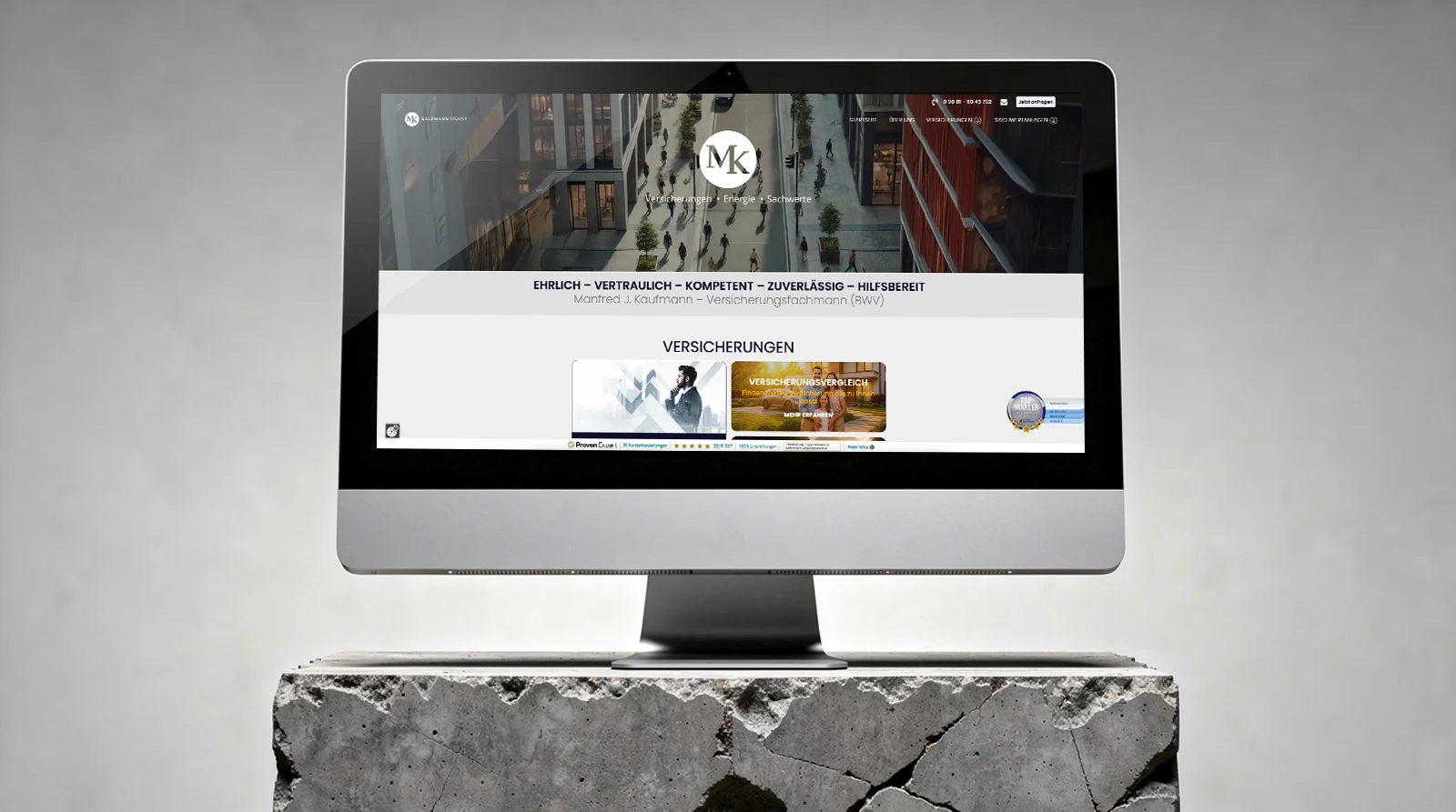 Webdesign Kaufmann-FInanz Startseite