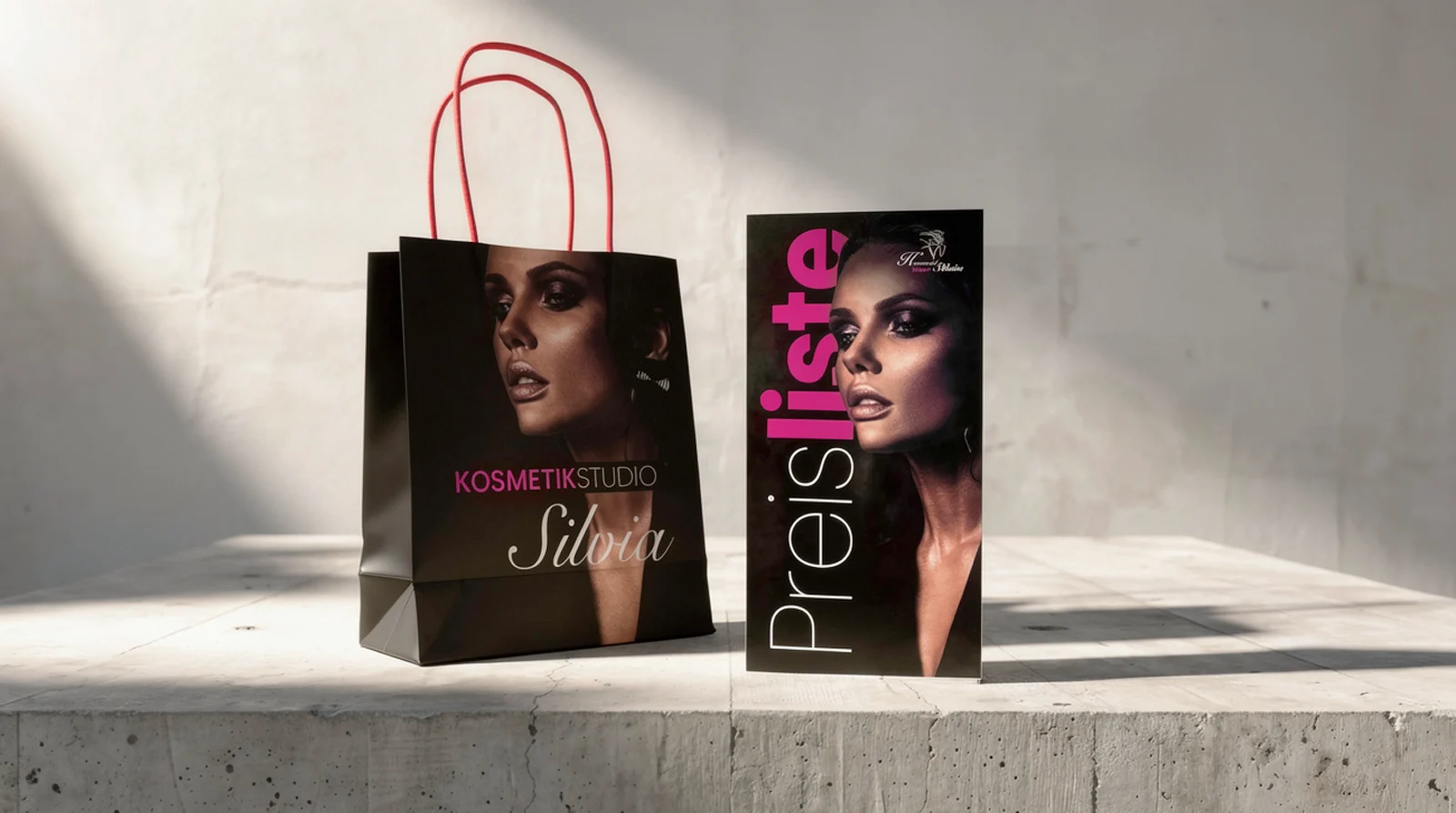 Tüte und Preisliste Kosmetikstudio Silva